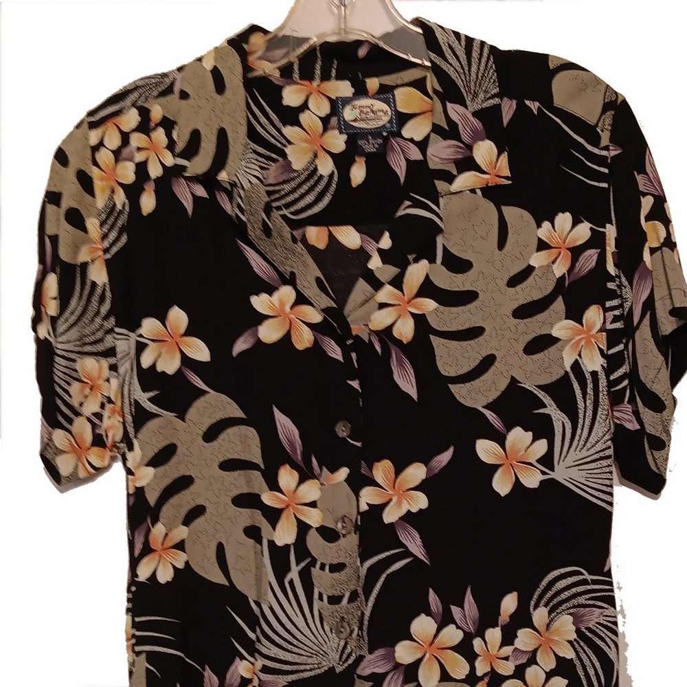 Tommy Bahama Short Sleeve V Neck Black Size Small